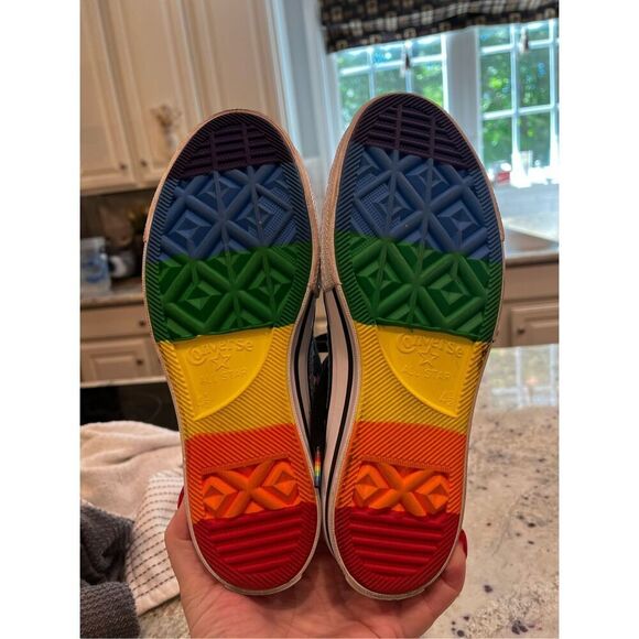 Converse Chuck 70 Pride Rainbow Sequin High Too Sneaker sz 6.5 - Picture 7 of 11